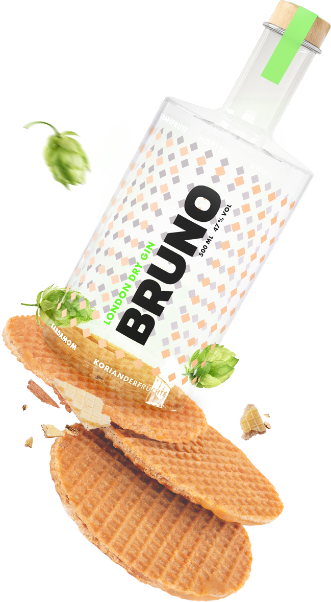 Bruno Gin auf Waffeln